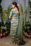 Shop_Baise Gaba_Green Modal Satin Print Bahar Round Neck Lakshmi Kurta Pant Set _at_Aza_Fashions