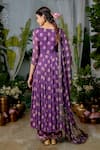 Shop_Baise Gaba_Purple Georgette Print Petunia Bloom Sweetheart Neck Keerthi Anarkali Set _at_Aza_Fashions