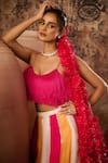 Masumi Mewawalla_Multi Color Satin Organza Placement Hand Block Panelled Lehenga With Blouse _Online_at_Aza_Fashions