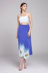 Buy_Rahul Mishra_Blue Jersey Embroidered Floral Midi Skirt _at_Aza_Fashions