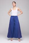 Shop_Rahul Mishra_Blue Solid Side Pleated Trouser _at_Aza_Fashions