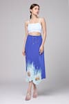 Buy_Rahul Mishra_Blue Jersey Embroidered Floral Skirt _at_Aza_Fashions