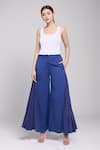 Shop_Rahul Mishra_Blue Solid Side Pleated Trouser _at_Aza_Fashions