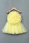 Buy_Label Neeti_Yellow Organza Lining Cotton Tafetta Ruffled Rosette Bloom Dress _at_Aza_Fashions