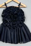 Label Neeti_Black Organza Lining Cotton Tafetta Ruffled Rosa Bodice Dress _Online_at_Aza_Fashions