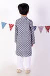 Shop_LIL DRAMA_Grey 100% Cotton Printed Floral Kurta And Pyjama Set _at_Aza_Fashions