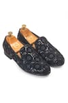 Buy_Domani_Blue Embroidered Joghpuri Slip-on Shoes _at_Aza_Fashions