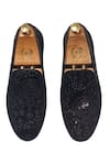 Shop_Domani_Black Embroidered Mewari Slip-on Shoes _at_Aza_Fashions