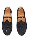 Shop_Domani_Black Embroidered Mewari Juttis _at_Aza_Fashions