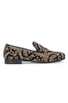 Domani_Gold Embroidered Maurya Slip-on _Online_at_Aza_Fashions