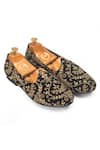 Buy_Domani_Gold Embroidered Maurya Juttis _at_Aza_Fashions