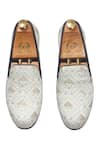 Shop_Domani_Cream Embroidered Ajmeri Geometric Slip-on _at_Aza_Fashions