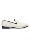 Domani_Cream Embroidered Ajmeri Geometric Slip-on _Online_at_Aza_Fashions