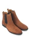 Buy_Domani_Brown Solid Chelsea Boots _at_Aza_Fashions