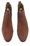 Shop_Domani_Brown Solid Chelsea Boots _at_Aza_Fashions