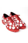 Buy_Jeetinder Sandhu_Red Button Stitched Shoes _at_Aza_Fashions