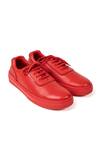 Buy_Jeetinder Sandhu_Red Marengo Leather Sneakers _at_Aza_Fashions