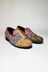 Buy_Jeetinder Sandhu_Multi Color Mic Kantha Embroidered Loafers _at_Aza_Fashions