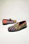 Jeetinder Sandhu_Multi Color Mic Kantha Embroidered Loafers _Online_at_Aza_Fashions