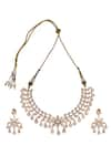 Shop_MINAKI_Gold Plated Kundan Polki Studded Floral Vine Necklace Set _at_Aza_Fashions