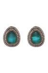 Shop_MINAKI_Green Stones Studded Floral Swirl Necklace Set _Online_at_Aza_Fashions