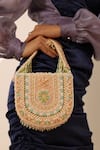 Buy_THE TAN CLAN_Peach Stone Amulya Cutdana Embellished Bag _at_Aza_Fashions