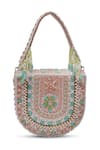 Buy_THE TAN CLAN_Peach Stone Amulya Cutdana Embellished Bag _Online_at_Aza_Fashions