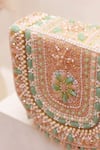 THE TAN CLAN_Peach Stone Amulya Cutdana Embellished Bag _at_Aza_Fashions