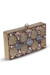 Buy_THE TAN CLAN_Gold Stone Arya Floral Carved Clutch 