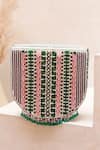 Buy_THE TAN CLAN_Green Bead Asma Studded Clutch 