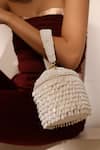 Buy_THE TAN CLAN_White Bead Bella Round Embellished Potli _at_Aza_Fashions