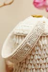 THE TAN CLAN_White Bead Bella Round Embellished Potli _Online_at_Aza_Fashions