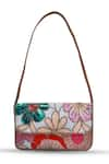 THE TAN CLAN_Multi Color Moti Daisy Floral Embellished Baguette Bag _Online_at_Aza_Fashions