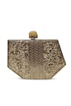 Buy_THE TAN CLAN_Gold Mother Of Pearl Emily Embellished Clutch 