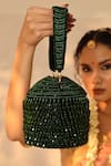 Buy_THE TAN CLAN_Green Bead Emma Crystal Embellished Potli _at_Aza_Fashions