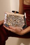 Buy_THE TAN CLAN_Gold Mother Of Pearl Hannah Embellished Clutch _at_Aza_Fashions