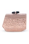 THE TAN CLAN_Gold Mother Of Pearl Hannah Embellished Clutch _at_Aza_Fashions