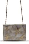 THE TAN CLAN_Gold Mother Of Pearl Isa Embellished Clutch _Online_at_Aza_Fashions