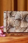 Buy_THE TAN CLAN_Gold Mother Of Pearl Isa Embellished Clutch _Online_at_Aza_Fashions