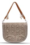 Buy_THE TAN CLAN_Beige Bead Kavya Embellished Clutch 