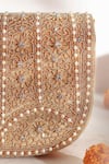 Buy_THE TAN CLAN_Gold Bead Kavya Embellished Flap Clutch _Online_at_Aza_Fashions