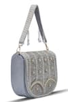 Buy_THE TAN CLAN_Grey Bead Kavya Embellished Flap Over Clutch 