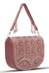 Buy_THE TAN CLAN_Pink Bead Kavya Studded Flap Over Clutch 