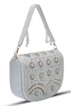 THE TAN CLAN_White Bead Kavya Studded Clutch _Online_at_Aza_Fashions