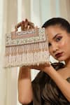 Buy_THE TAN CLAN_Beige Bead Kiara Embellished Clutch _at_Aza_Fashions