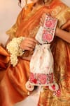 THE TAN CLAN_White Thread Meera Floral Embroidered Potli Bag _Online_at_Aza_Fashions