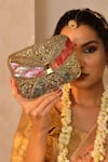 Buy_THE TAN CLAN_Gold Mother Of Pearl Naina Embellished Clutch Bag _at_Aza_Fashions