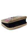 THE TAN CLAN_Gold Mother Of Pearl Naina Embellished Clutch Bag _Online_at_Aza_Fashions