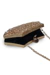 THE TAN CLAN_Gold Stone Nitya Work Clutch Bag _Online_at_Aza_Fashions