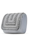 THE TAN CLAN_White Stone Nysa Embellished Mini Clutch Bag _at_Aza_Fashions